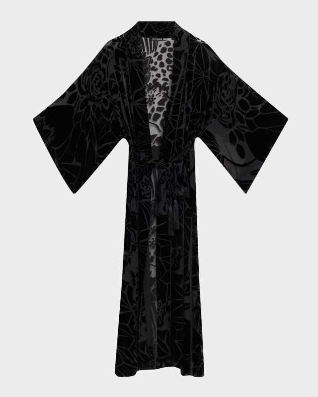 Vouveau Floral Velvet Burnout Rob